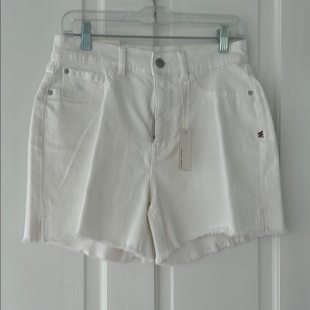 NWT Warp + Weft White Raw Hem Jean Shorts